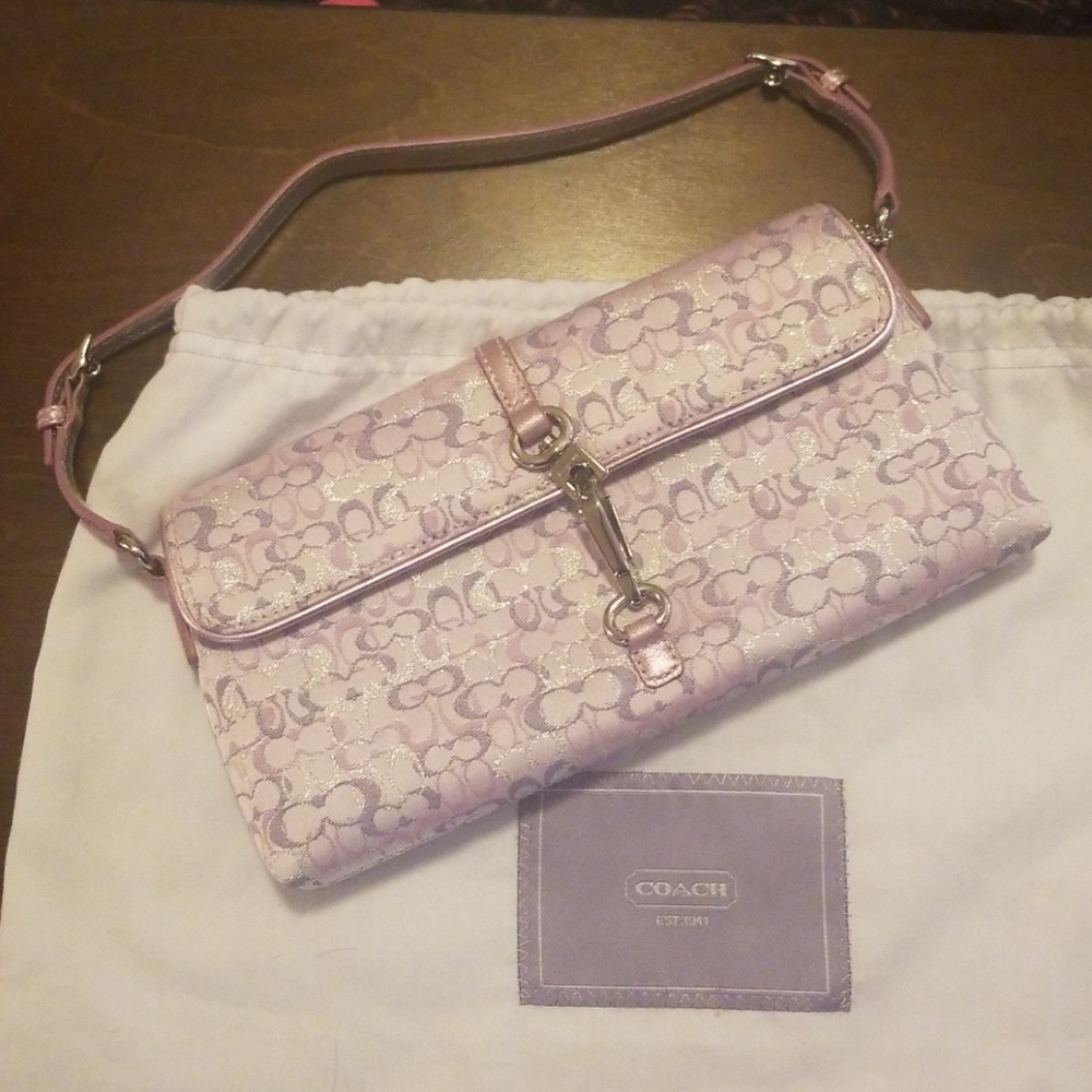 Coach lavender and silver bag